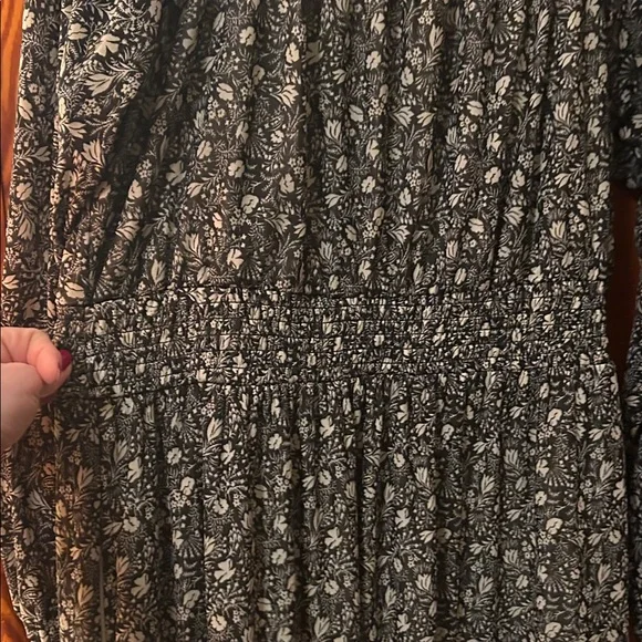 Knox Rose Black and White Floral Long Sleeve Maxi Dress - Picture 5 of 9